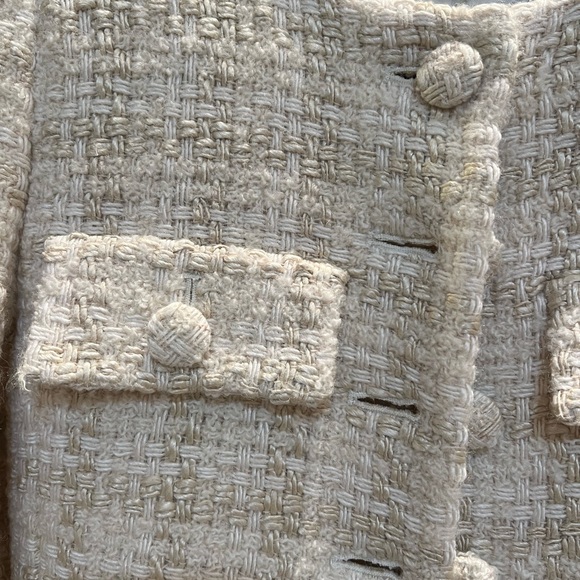 Saint Laurent Long Coat in Silk Tweed and Wool like New - Picture 14 of 15